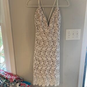 White Lace Sleeveless Dress